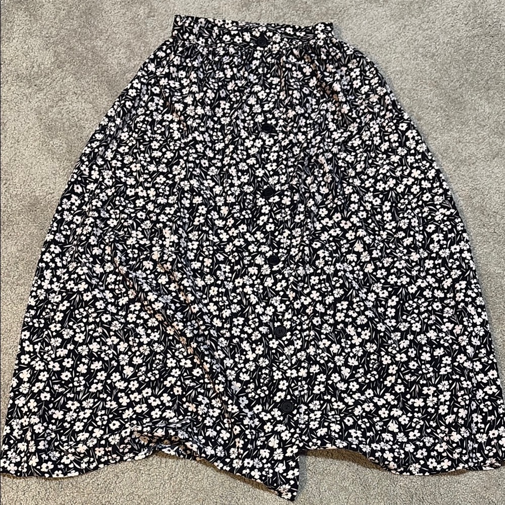 ASOS Black and White Asymmetrical Midi Skirt size 2